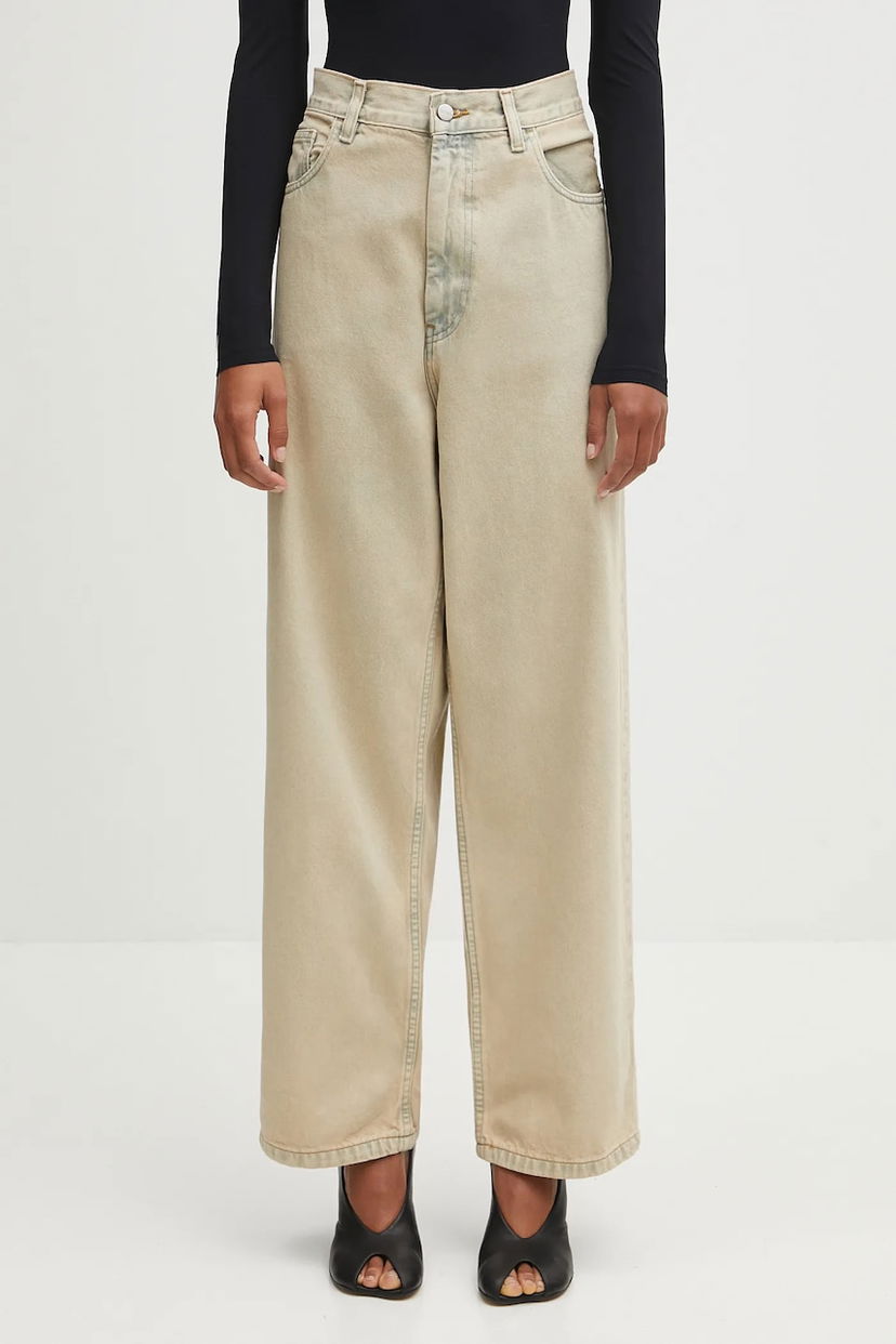 Дънки Carhartt WIP Brandon High Waist Wide Leg Jeans Бежово | I035892.01SN