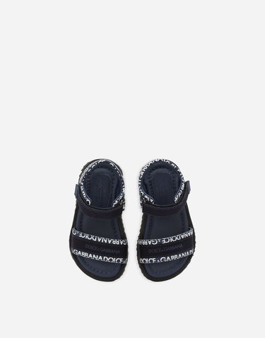 Кецове и обувки Dolce & Gabbana Dolce & Gabbana Printed Calfskin Sandals For First Steps (19-26) Синьо | DL0078AX182HBXCW, 3