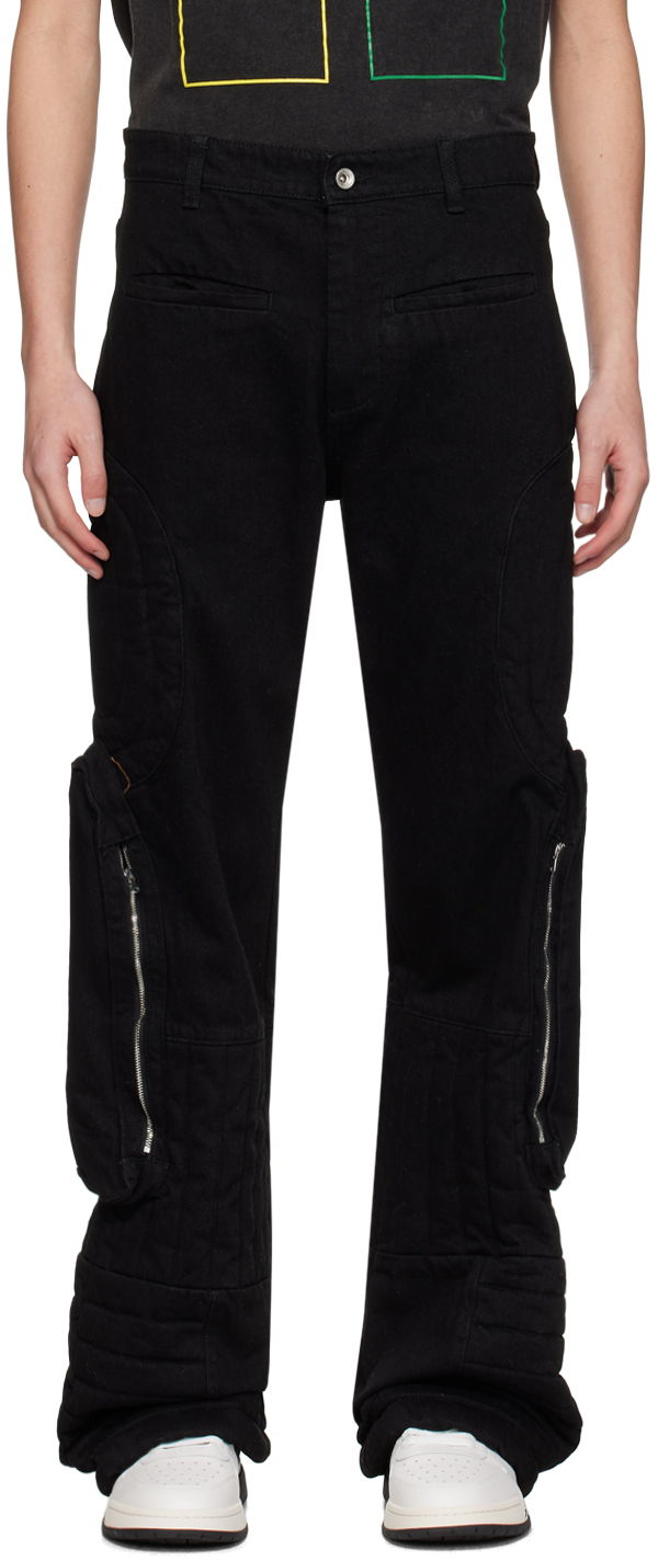 Raised Window Denim Cargo Pants
