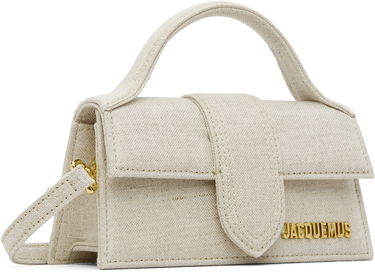 Дамска чанта Jacquemus Les Classiques 'The Bambino' Small Linen-Blend Top-Handle Flap Bag Бежово | 22HBAW00006AW00094, 1
