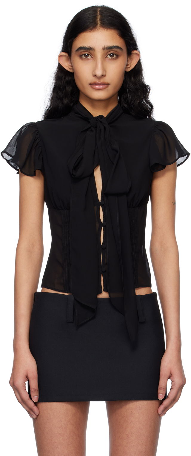 Guizio Ara Tie-Front Blouse
