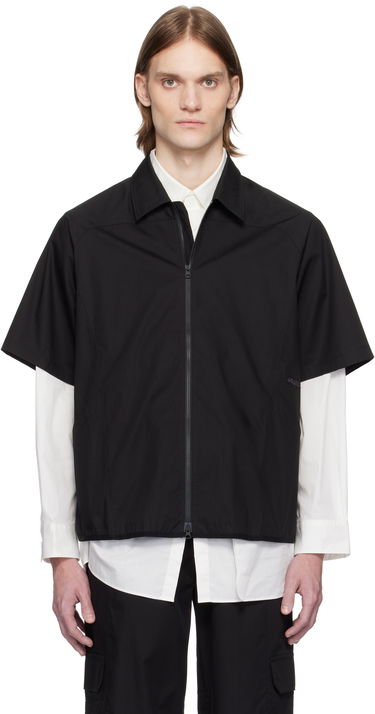 Риза GR10K GR10K Poplin Zip-Up Short Sleeve Shirt Черно | BG127084DI, 0