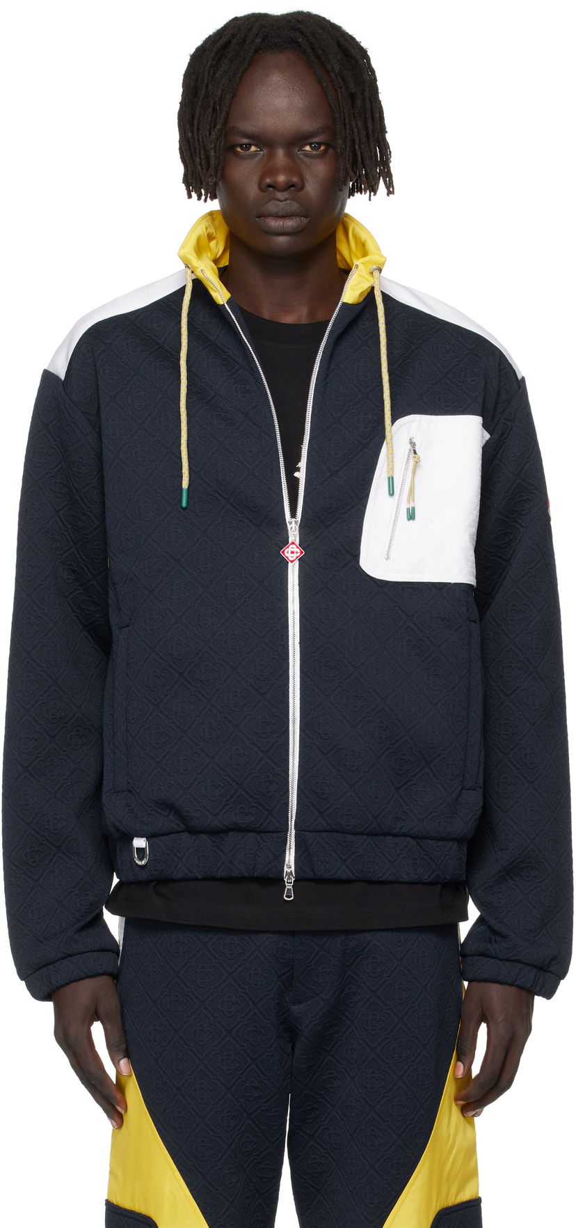 Яке Casablanca Casablanca Jacquard Nylon Jacket Тъмно синьо | MPF25-JK-389-02