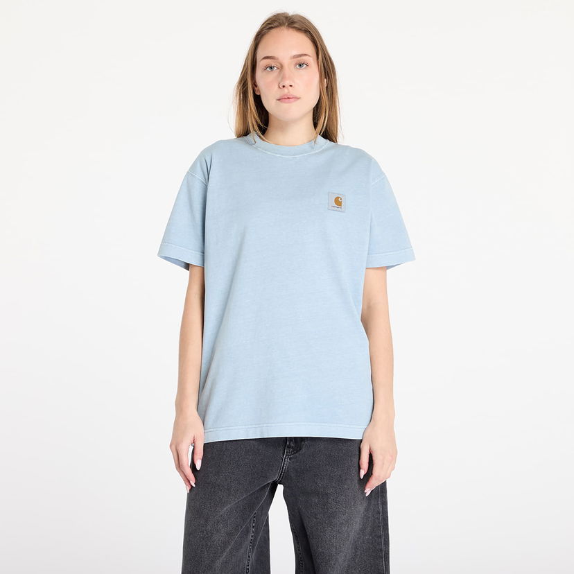 Тениска Carhartt WIP T-shirt S/S Vista T-Shirt UNISEX Dusty Ice Garment Dyed M Синьо | I030780.2BSGD