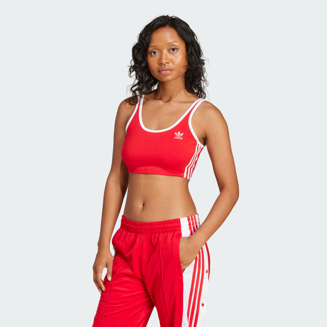 Сутиен adidas Performance Adicolor 3-Stripes Bra Top Червено | JD4615, 0