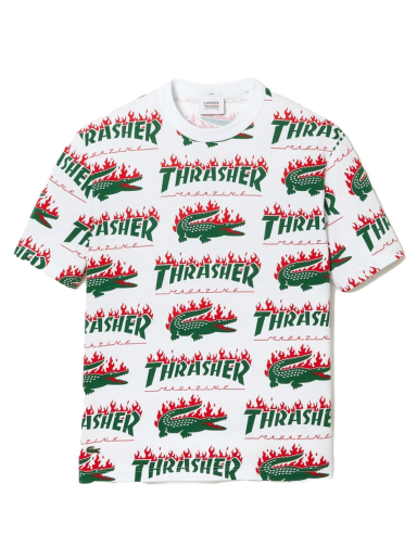 Тениска Lacoste x Thrasher Oversized T-Shirt Бяло | TH7107L-001