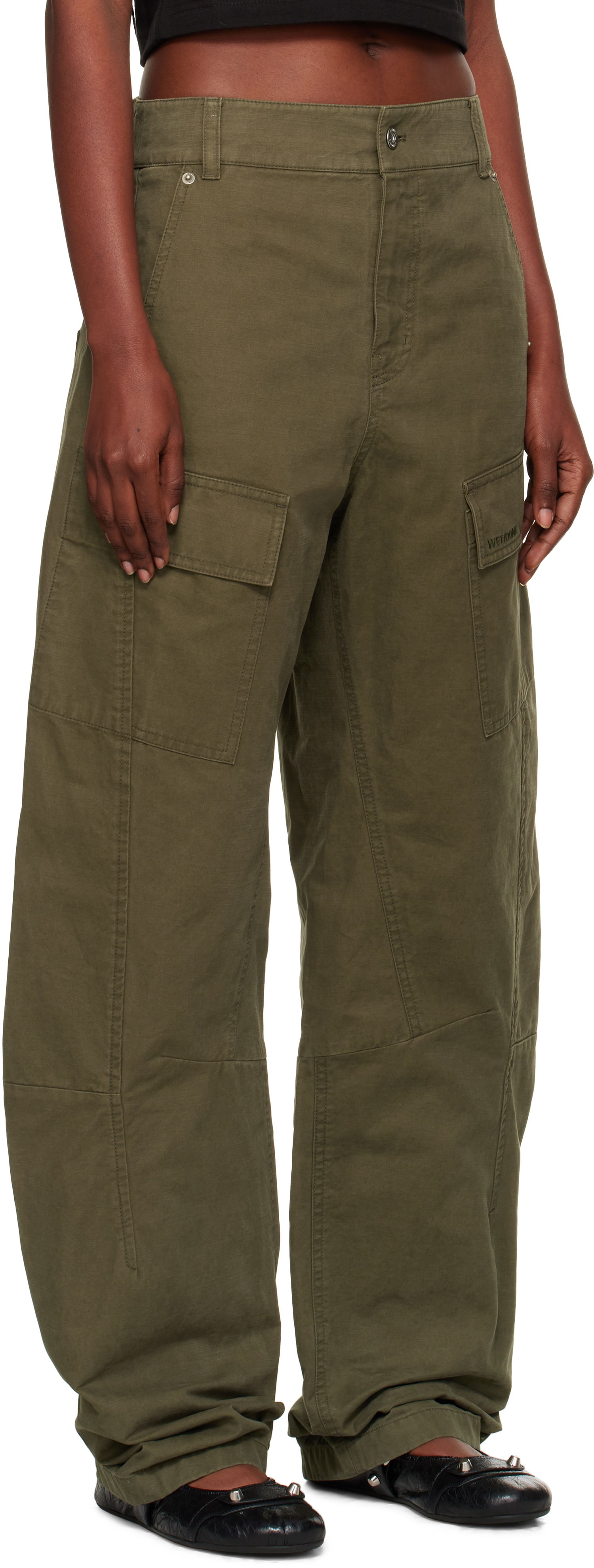 Карго панталони We11done We11done Curved Cargo Trousers Зелено | WD-PT2-25-216-W-KK, 1