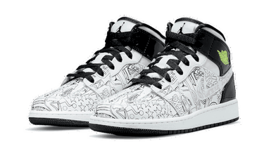 Кецове и обувки Jordan Air Jordan 1 Mid SE "DIY" GS Бяло | DC4099-100, 3