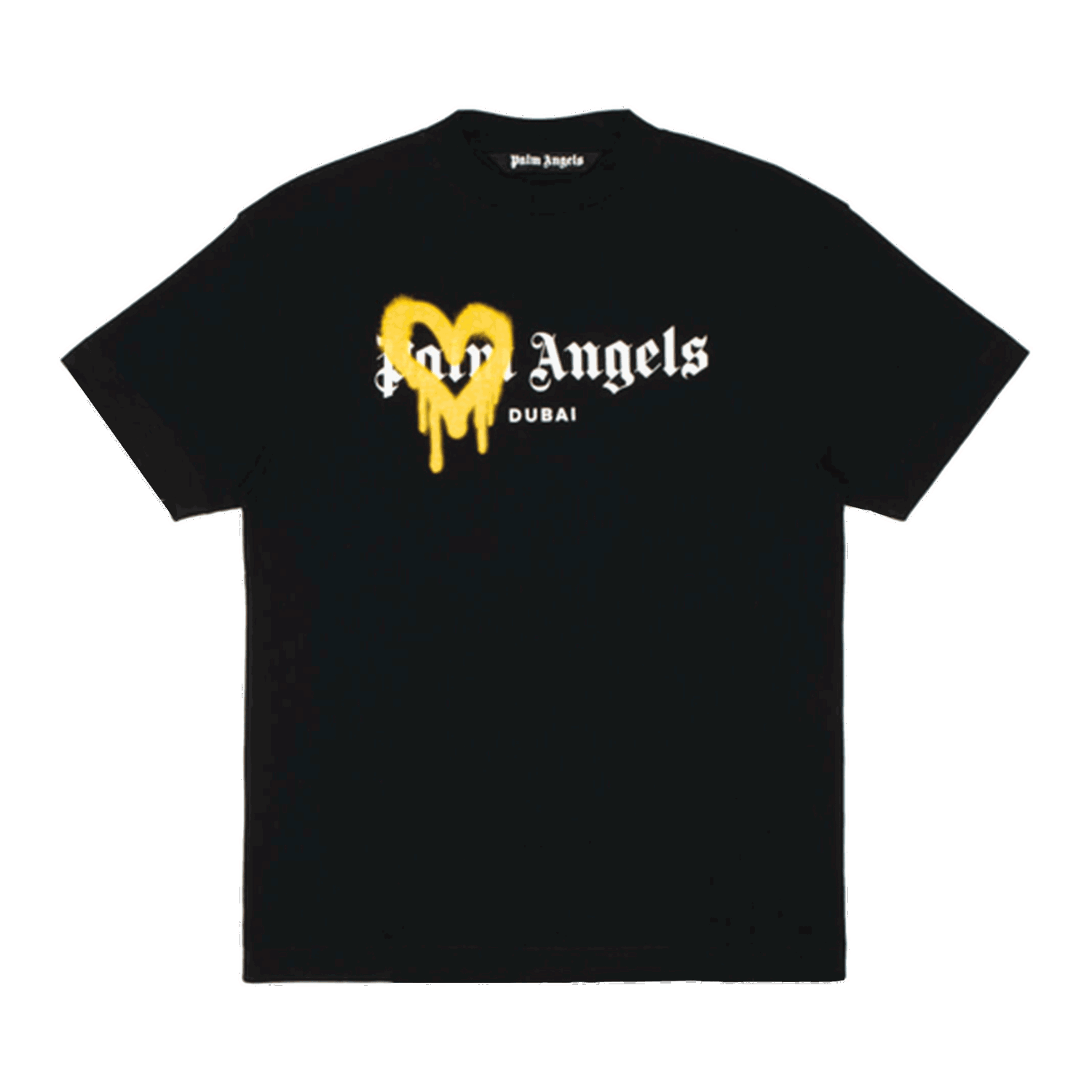 Тениска Palm Angels Dubai Heart Sprayed Tee Черно | PMAA001F21JER0041018, 0