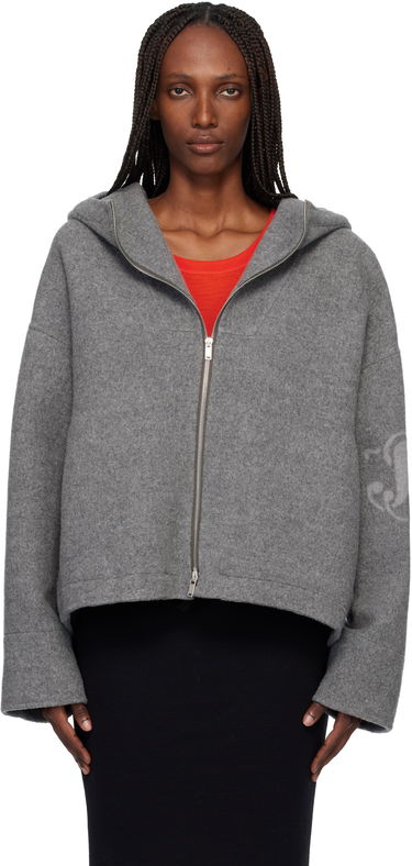 Яке Jil Sander Jil Sander Cropped Hooded Full-Zip Felted Jacket Сиво | J40SW0012_J40020, 0