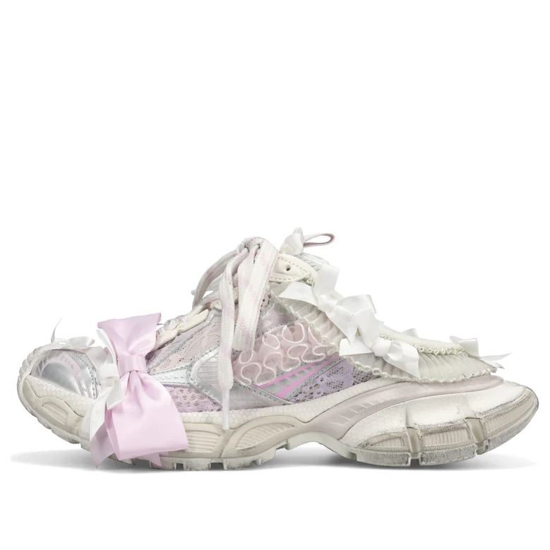 Кецове и обувки Balenciaga Balenciaga 3XL Lace Mule Бяло | 825468WXLMC9050