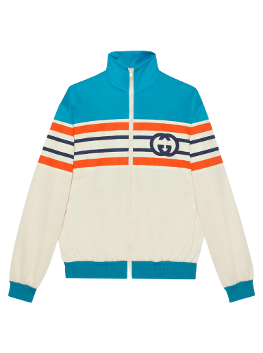 Яке Gucci Interlocking G Stripe Jacket Синьо | 673299 XJDU1 4628