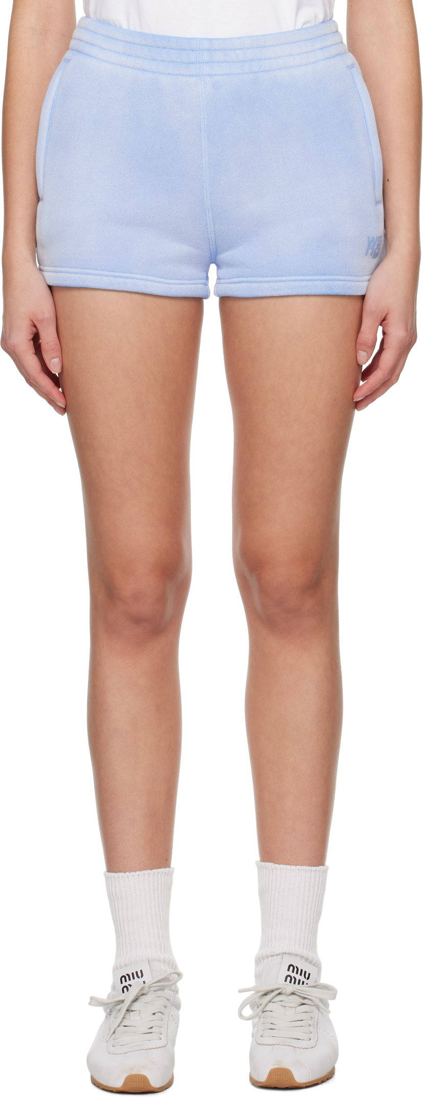 Къси панталони Alexander Wang Logo Lounge Shorts Синьо | 4CC3244404