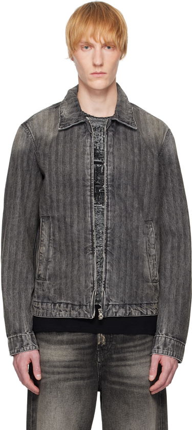 Яке бомбър Diesel Diesel D-Rohe Pinstripe Denim Jacket Сиво | A13741-09L59-02, 0