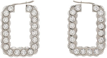 Обеци Amina Muaddi Crystals Hoop Earrings Металик | CHARLOTTE HOOP, 0