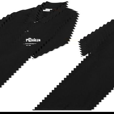 Поло тениска Alexander McQueen Embroidered Graffiti Logo Polo Tee Черно | 662551QXAAK-1000, 0