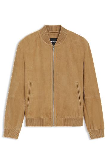 Яке бомбър BOSS Suede Bomber Jacket Бежово | 50543213, 0