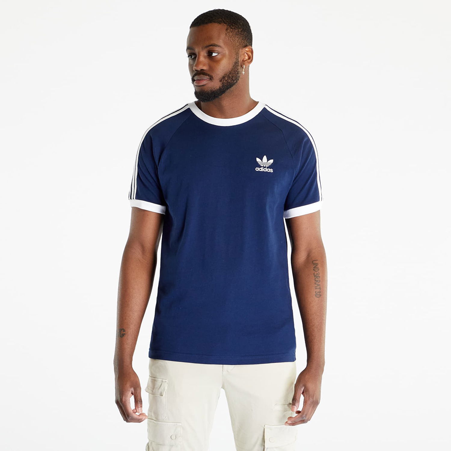 Облекло adidas Originals adidas 3-Stripes Short Sleeve Tee Night Indigo Тъмно синьо | IA4850, 1