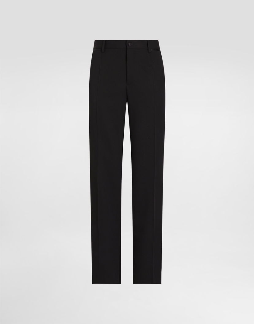 Панталони Dolce & Gabbana Technical Gabardine Tuxedo Pants Черно | GP0F4THUMTYN0000_2