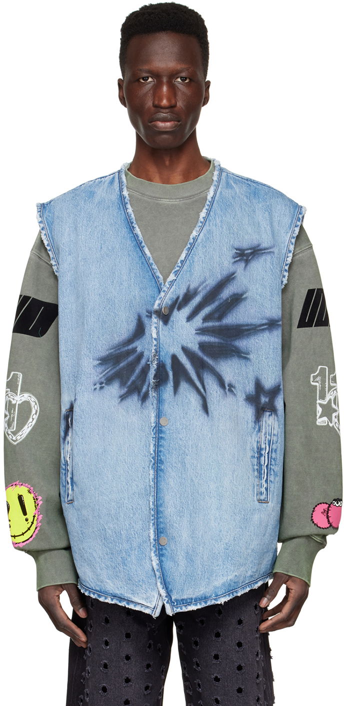 Жилетка We11done We11done Sleeveless Denim Vest Синьо | WD-DV1-22-331-M-BL, 0
