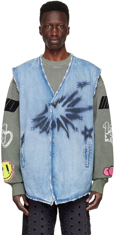 Жилетка We11done We11done Sleeveless Denim Vest Синьо | WD-DV1-22-331-M-BL, 0
