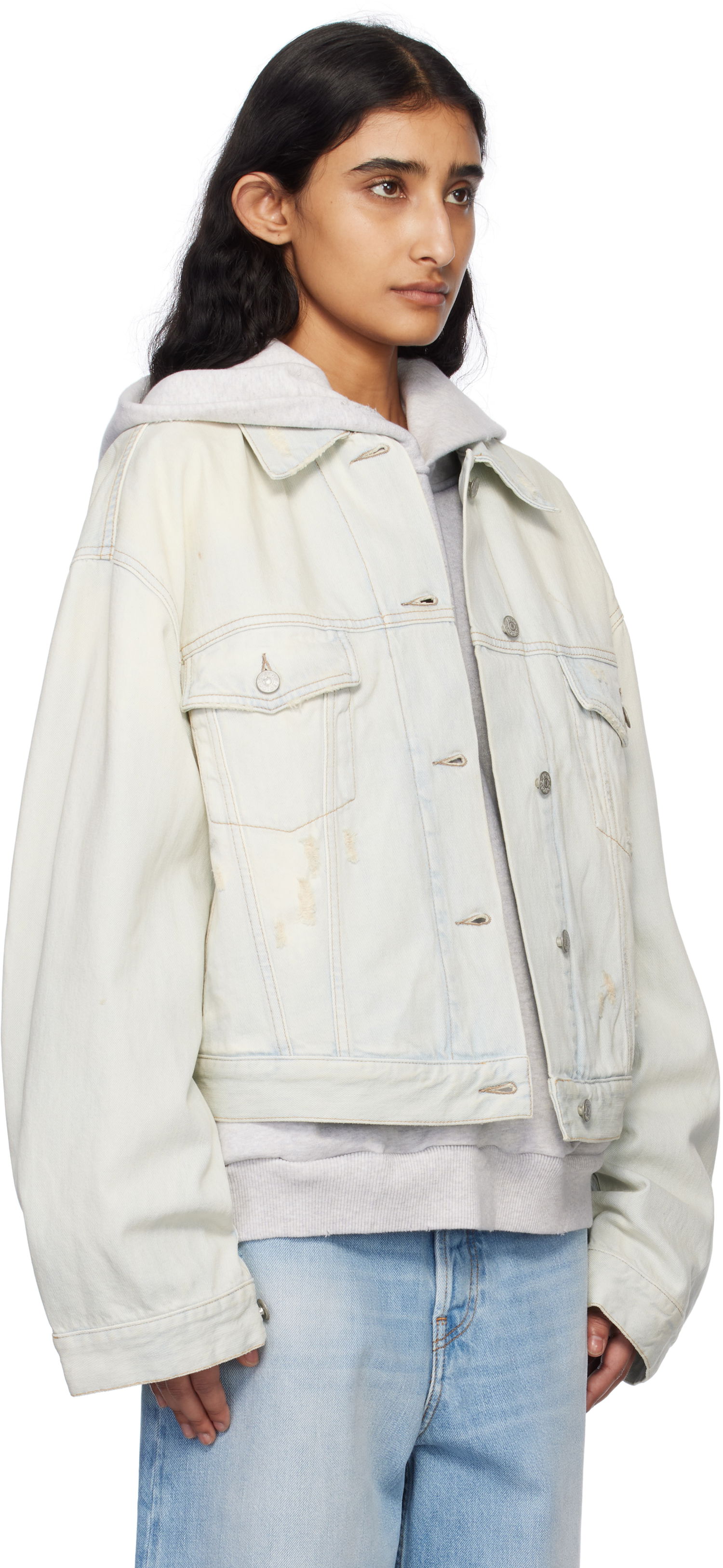 Яке Acne Studios Acne Studios Relaxed Cropped Denim Jacket Синьо | A90639-, 1