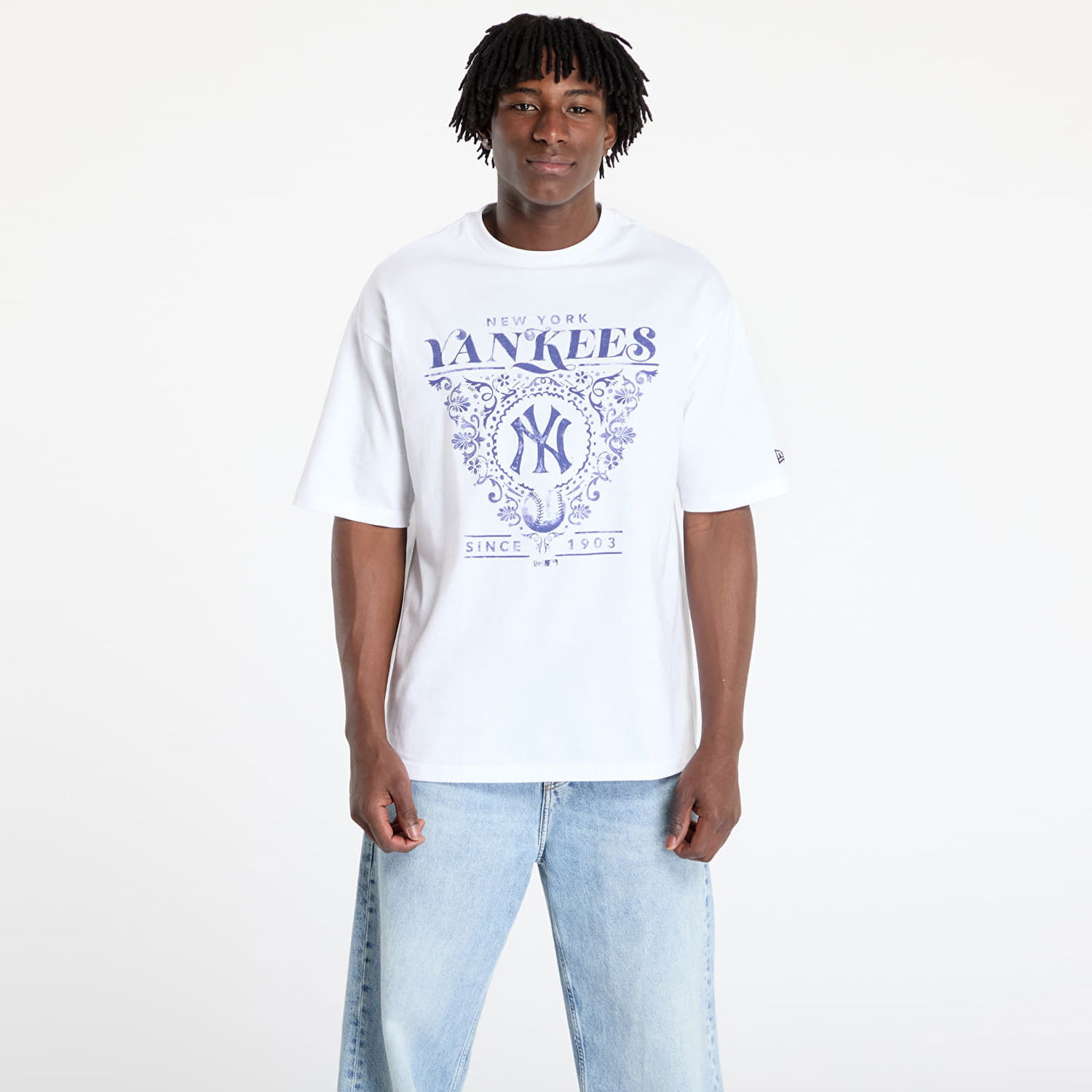 Тениска New Era New York Yankees Floral Graphic Oversized T-Shirt Бяло | 60667845, 0