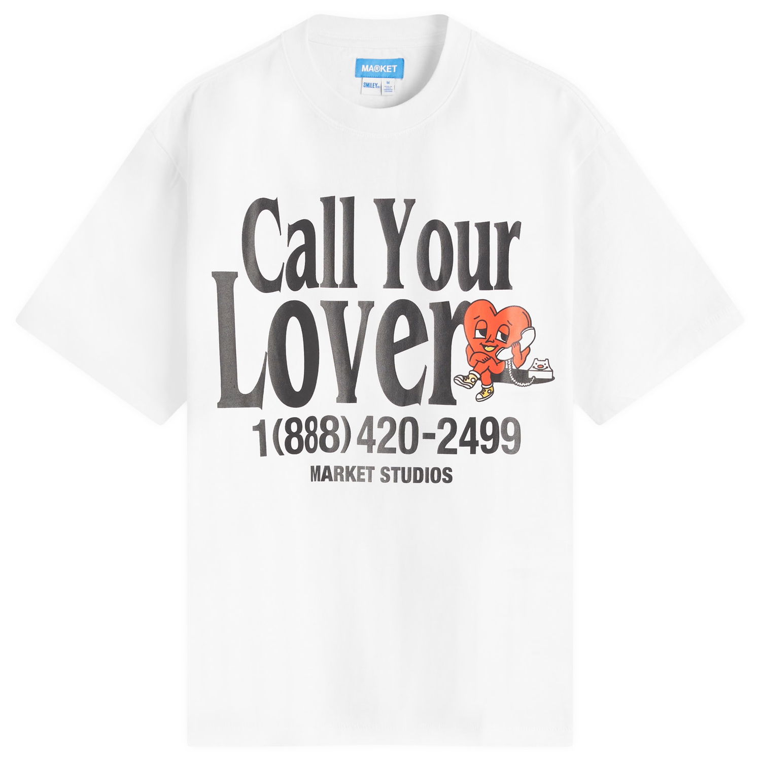 Тениска MARKET Call My Lover Graphic Tee Бяло | 399002193-WHT, 0