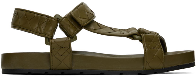 Кецове и обувки Bottega Veneta Trip Leather Sandals Зелено | 775305V3HB0