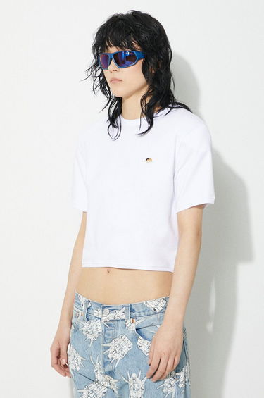 Съкратен топ Fiorucci Fiorucci Angel Patch Padded Cropped T-Shirt Бяло | M01FPTSH095CJ03WH01, 3
