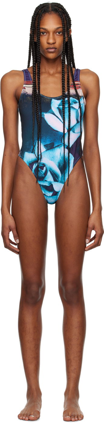 Бански Jean Paul Gaultier 'The Roses' One-Piece Swimsuit Синьо | 24/25-F-MB015-J543-275020, 0