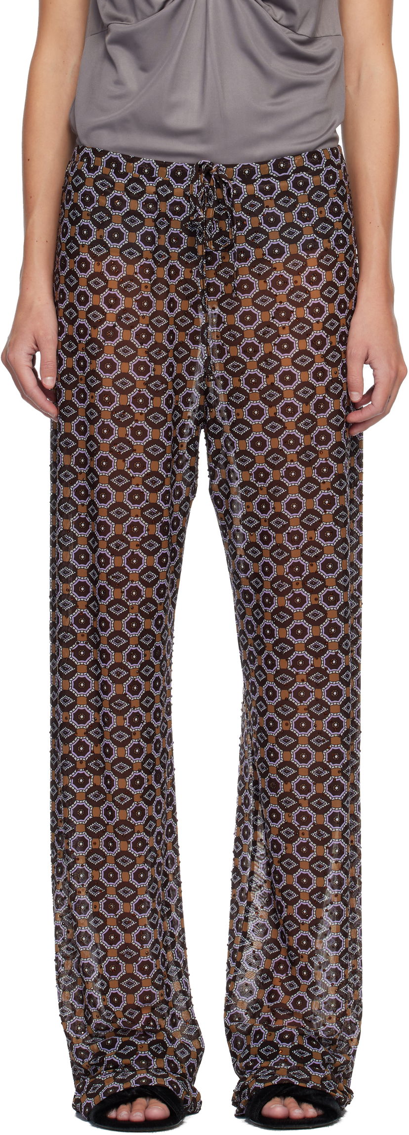 Панталони Dries Van Noten Dries Van Noten Embellished Jersey Trousers Многоцветен | 252-011127-2623
