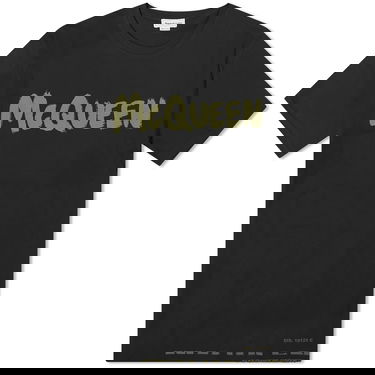 Тениска Alexander McQueen Graffiti Logo T-Shirt Черно | 622104QTAAC-0519, 0
