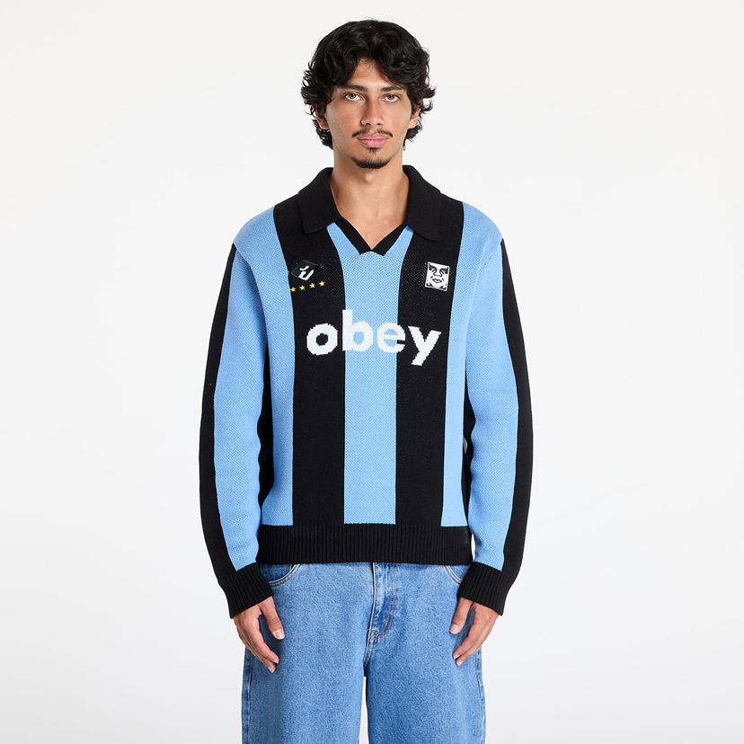 Пуловер OBEY Soccer Jersey Sweater Light Blue Multi Синьо | 151000090-LBL