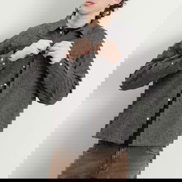 Риза Dime Wool Herringbone Button-Front Overshirt Сиво | DIMEHO259SIL, 5