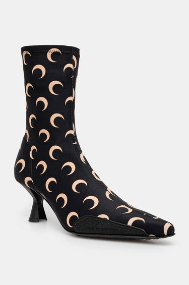 Кецове и обувки Marine Serre Recycled Moon Jersey Ms Still Heeled Ankle Boots Черно | WFW041A.CJER0053, 0