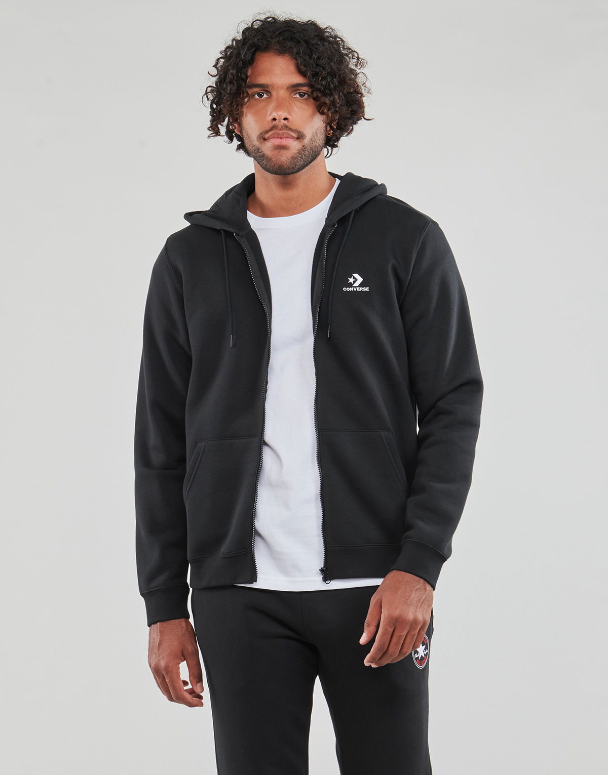 Суитчър Converse GO-TO EMBROIDERED STAR CHEVRON FULL-ZIP HOODIE Черно | 10024511-A01, 1