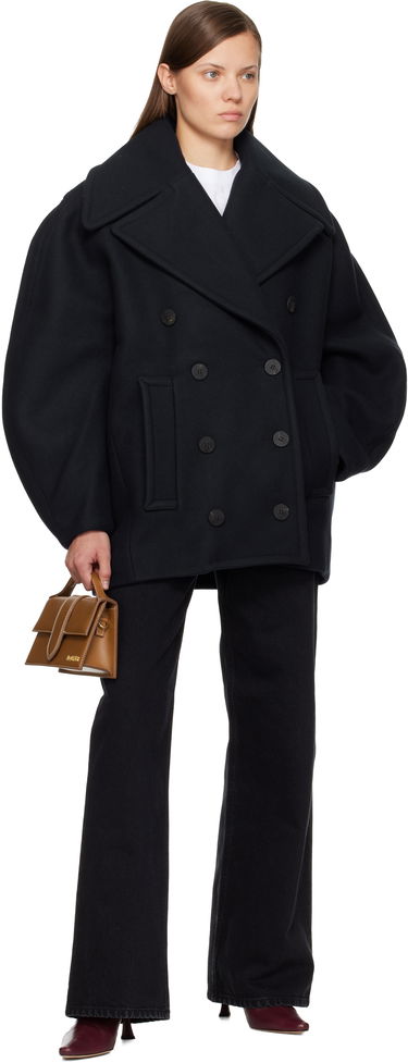 Палта Jacquemus 'The Ovalo' Double-Breasted Wool Peacoat Черно | 25HCOW00103AW00429, 3