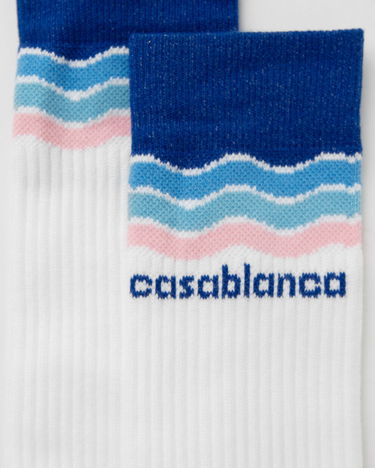 Чорапи Casablanca Wave Socks Бяло | APS25-ACC-010-03, 2