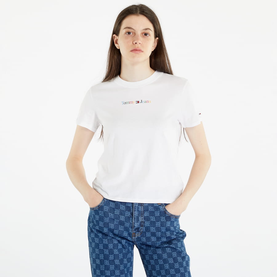 Тениска Tommy Hilfiger TOMMY JEANS Regular Color Serif T-Shirt Бяло | DW0DW15447 YBR, 0