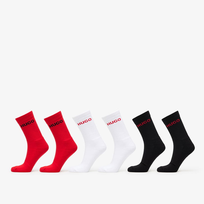 Чорапи BOSS Rib Logo Socks, 6-Pack Червено | 50510187-961