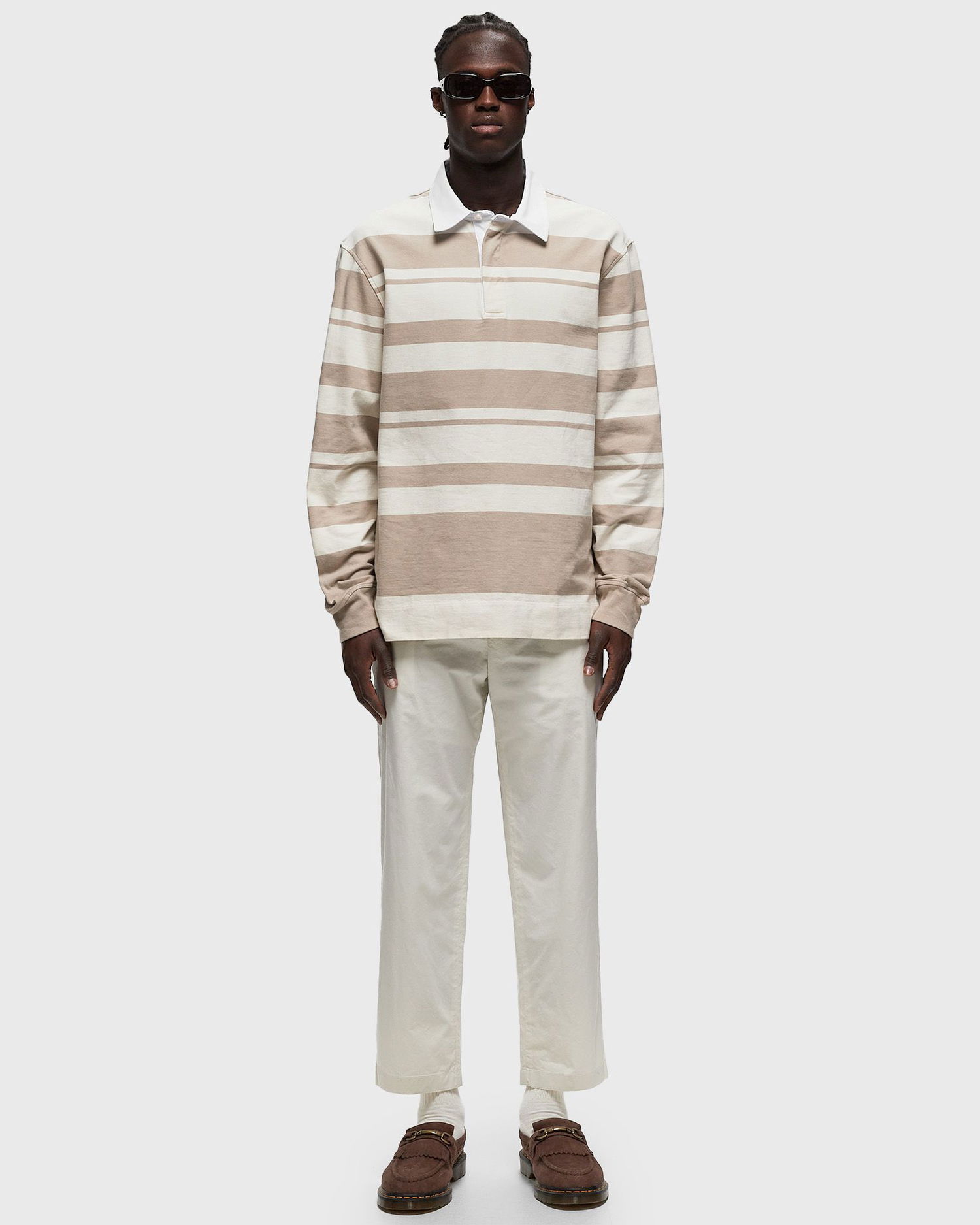 Пуловер Officine Générale RYKER POLO STRIPED ORGANIC CO Бежово | S24MSWT251, 1