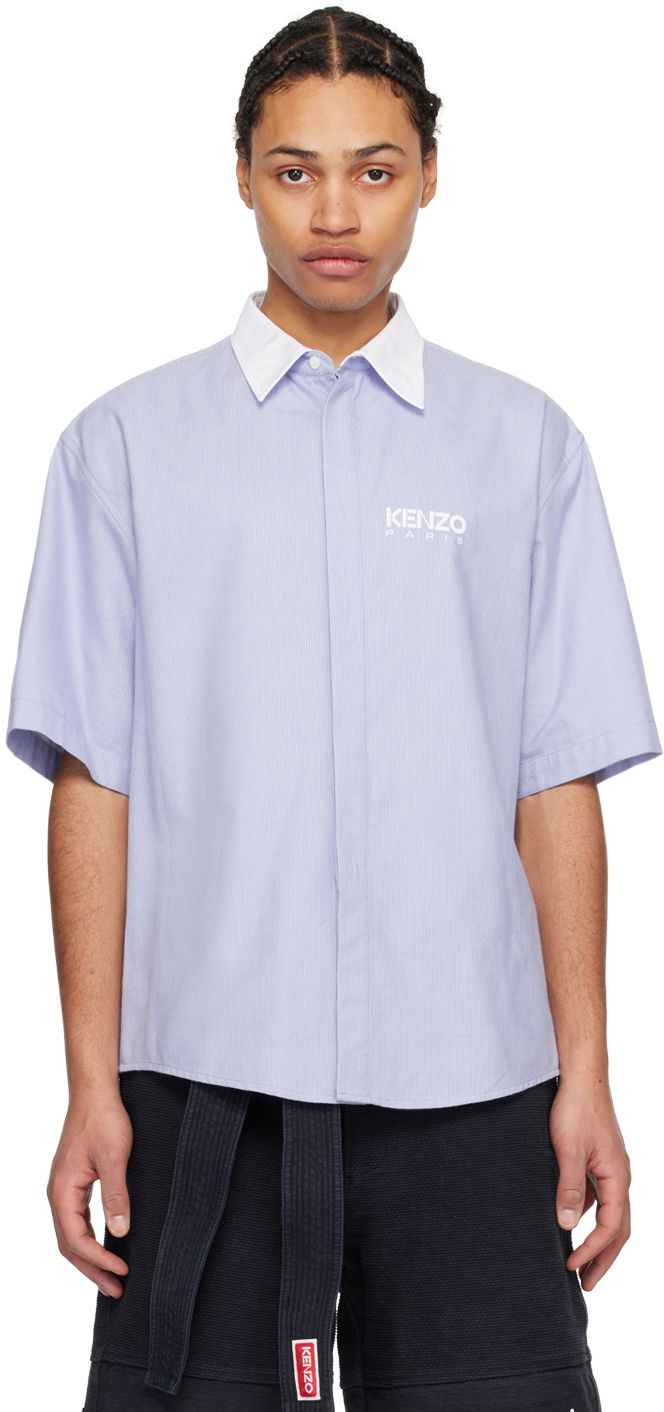 Риза KENZO Paris Stripe Shirt Синьо | FE55CH1209LF