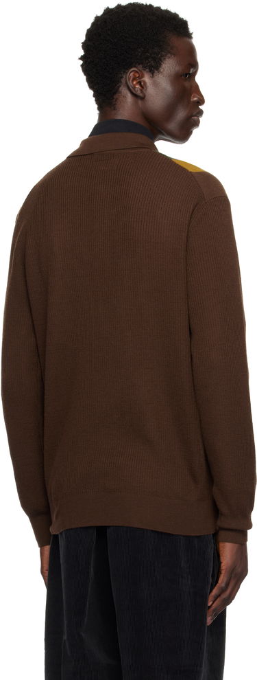 Пуловер BEAMS BEAMS PLUS Knit Striped Polo Shirt Кафяво | 38120027156, 2