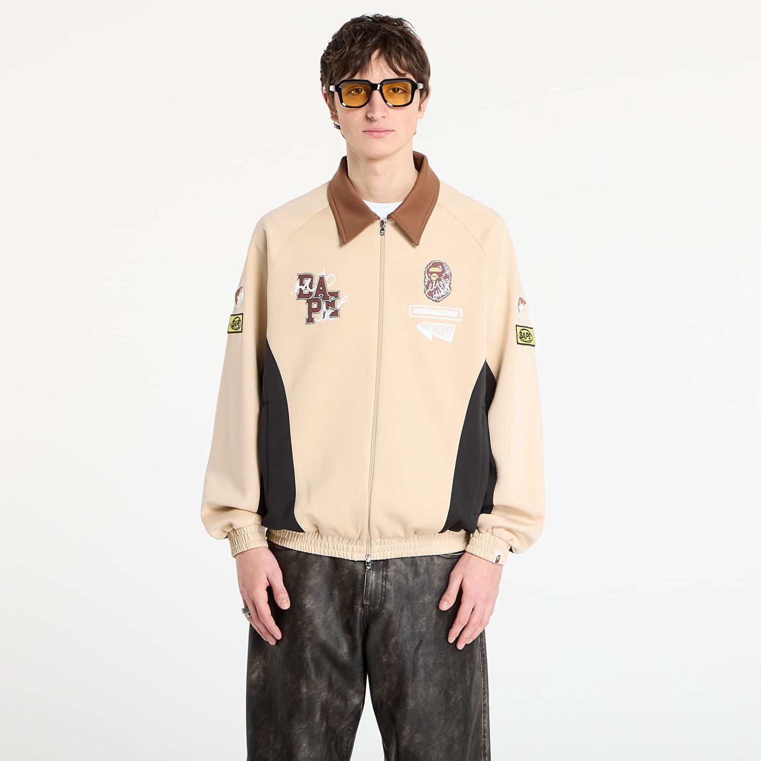 Яке BAPE BAPE® x FOOTSHOP - Track Jacket UNISEX Beige Бежово | 001LJL721302MBEI, 0