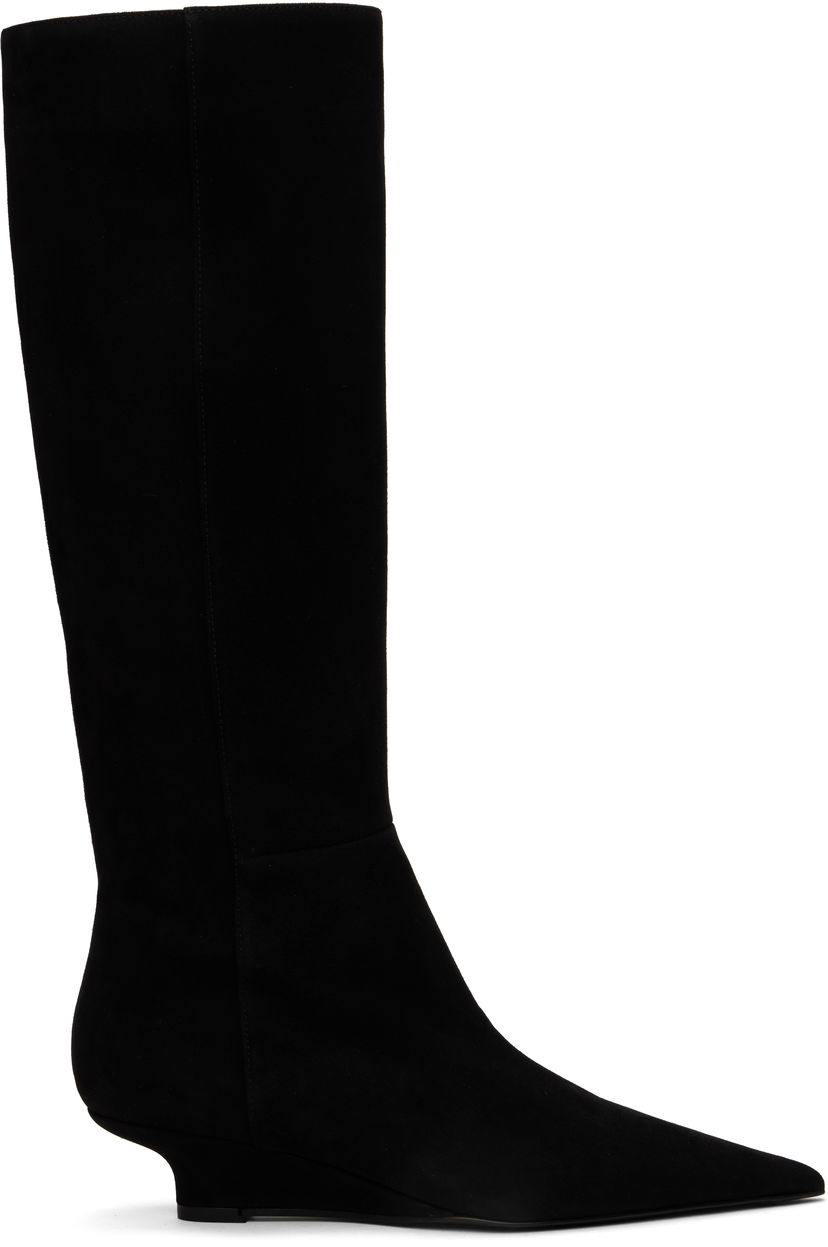 Облекло TOTEME TOTEME Sharp Suede Knee-High Boots Черно | 251-WAS4671-LE0012