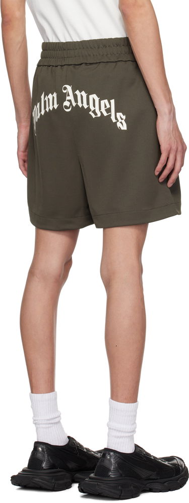Къси панталони Palm Angels Palm Angels Curved Logo Shorts Зелено | PMCL008S25FAB0011303, 2