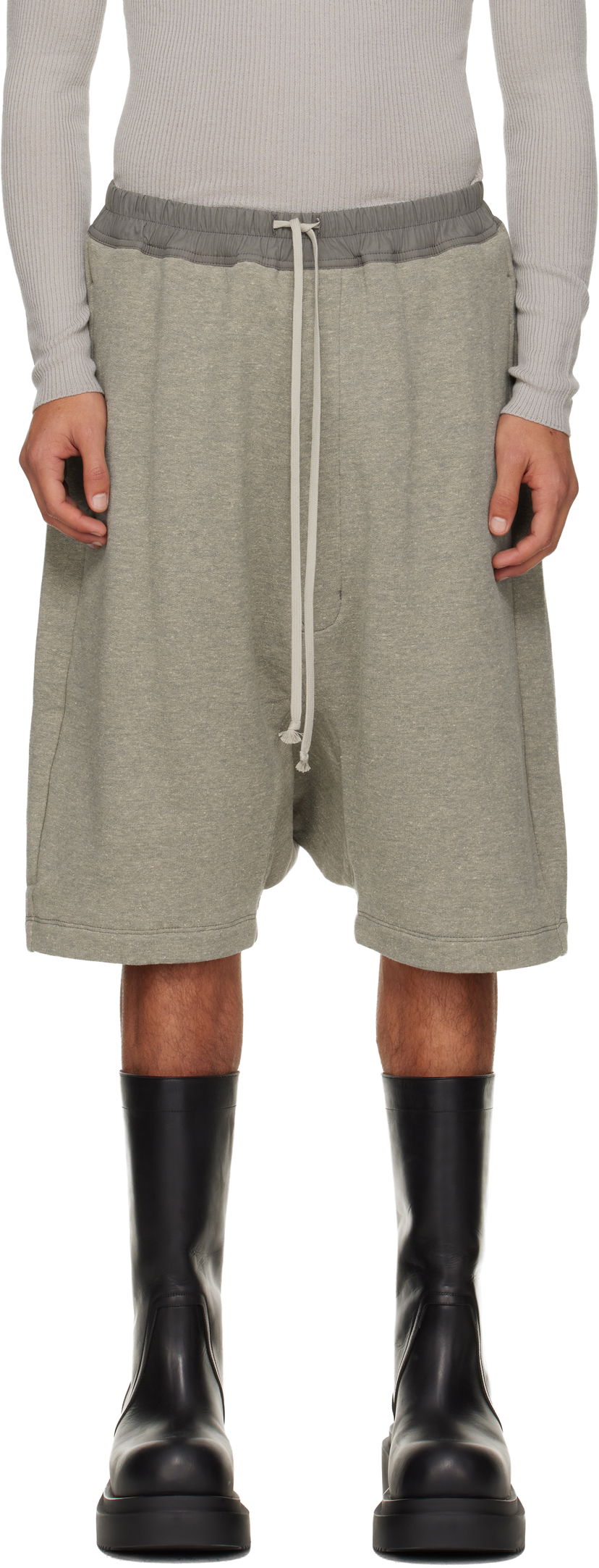 Къси панталони Rick Owens DRKSHDW Concordians Drawstring Pods Shorts Сиво | DU02E7380 FGM