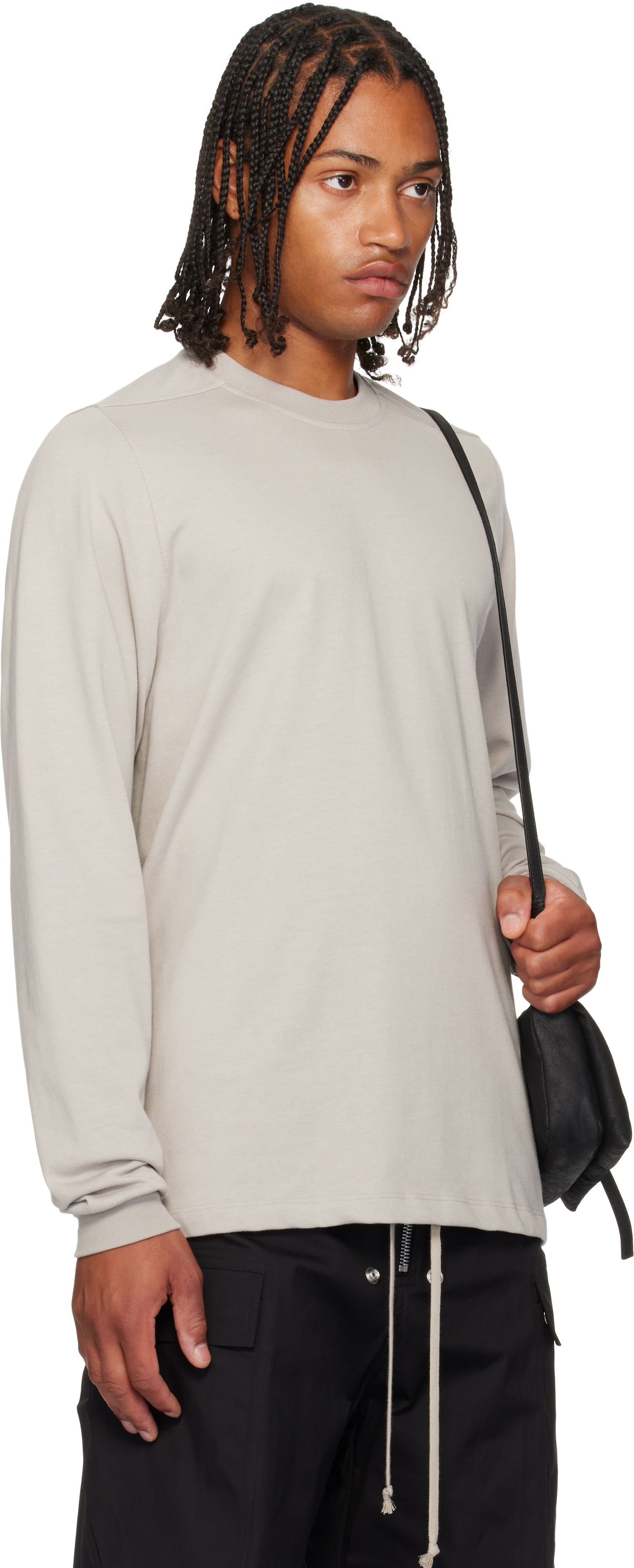 Тениска Rick Owens Rick Owens Concordians Long Sleeve T-Shirt Сиво | RU02E1277 BA, 1