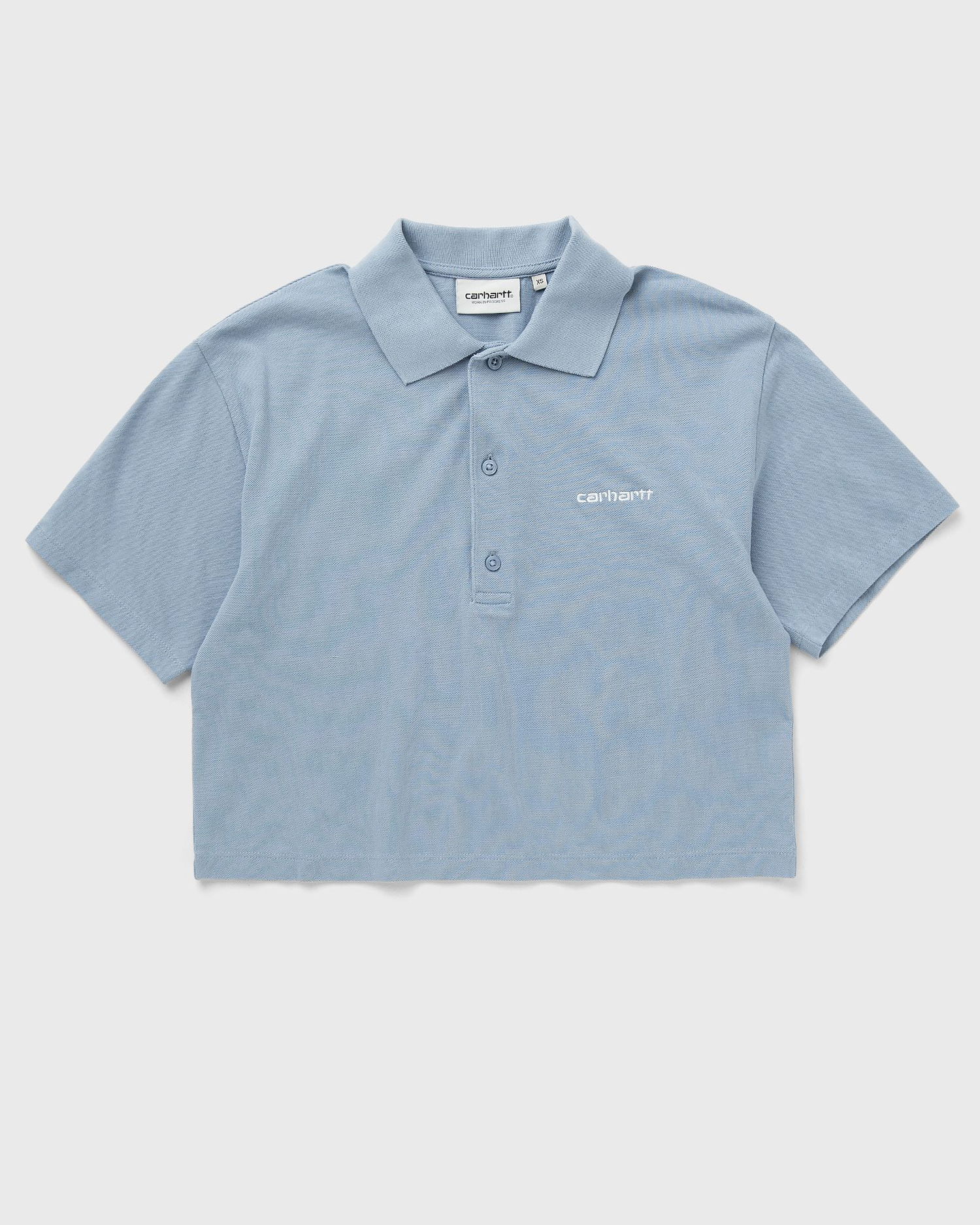 Поло тениска Carhartt WIP Women's Short Sleeve Script Polo Shirt Синьо | I034553-0F4.XX, 1